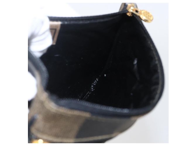 Pequin FENDI Pecan Canvas Tasche PVC Schwarz Braun Auth 157951 - Ansicht 17