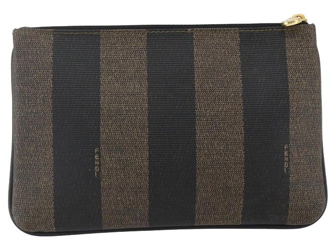 Pequin FENDI Pecan Canvas Tasche PVC Schwarz Braun Auth 157951 - Ansicht 2
