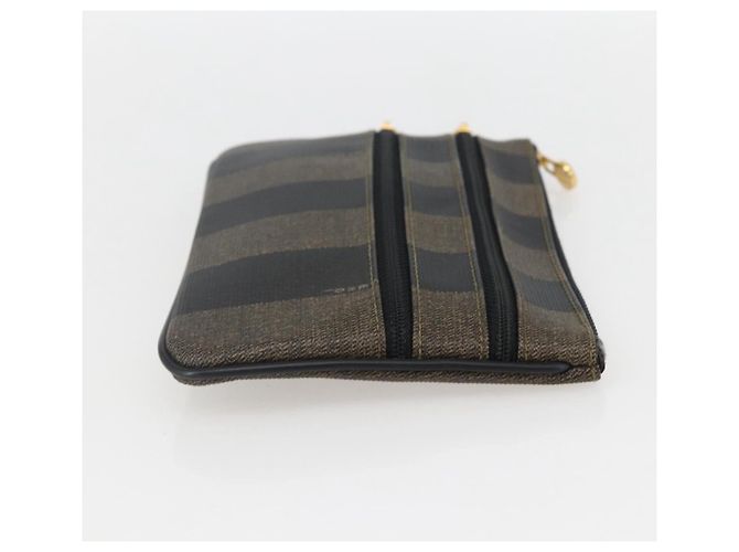 Pequin FENDI Pecan Canvas Tasche PVC Schwarz Braun Auth 157951 - Ansicht 4