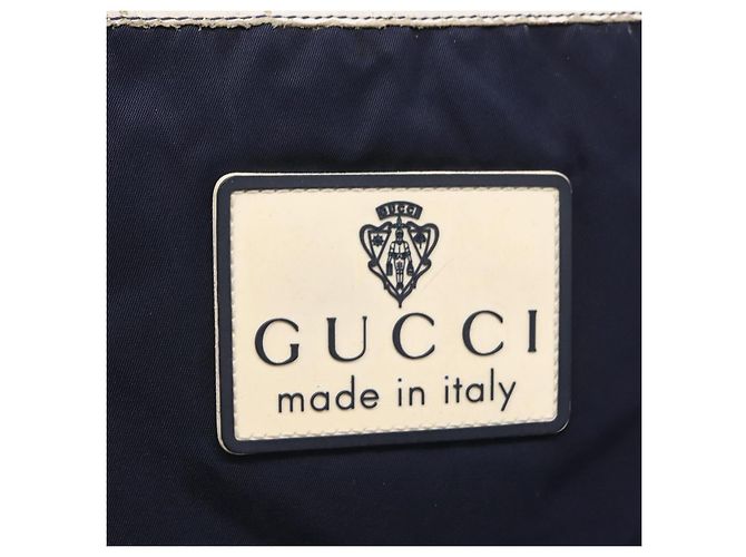 Borsa a Spalla GUCCI in Nylon Blu Navy Argento 189662 Auth ka1054 - vista 14