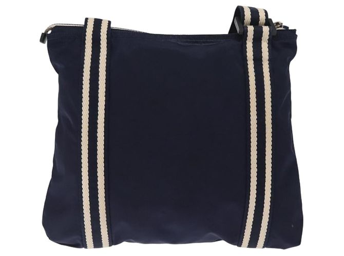 Borsa a Spalla GUCCI in Nylon Blu Navy Argento 189662 Auth ka1054 - vista 3