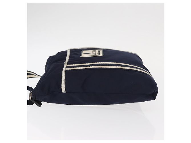 Borsa a Spalla GUCCI in Nylon Blu Navy Argento 189662 Auth ka1054 - vista 5