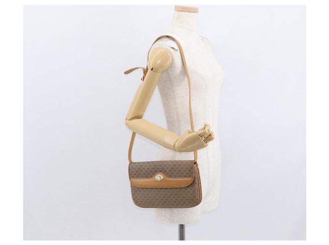 Gucci Borsa a Spalla Micro GG Supreme PVC Beige Oro 104 004 0024 Auth BA9178 D'oro - vista 26