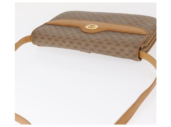 Gucci Borsa a Spalla Micro GG Supreme PVC Beige Oro 104 004 0024 Auth BA9178 D'oro - vista 7
