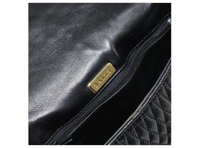 BALLY Borsa a Spalla in Pelle Nera e Oro Auth BA9032 Nero D'oro - vista 18