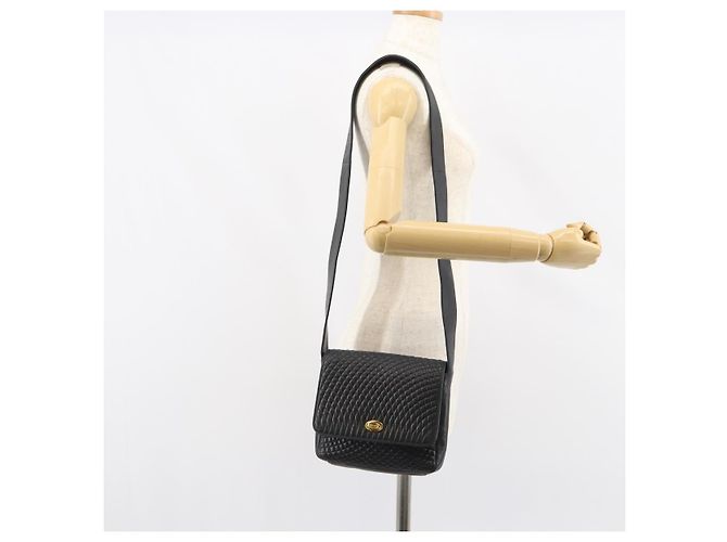 BALLY Borsa a Spalla in Pelle Nera e Oro Auth BA9032 Nero D'oro - vista 22