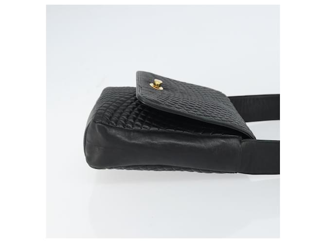 BALLY Borsa a Spalla in Pelle Nera e Oro Auth BA9032 Nero D'oro - vista 3