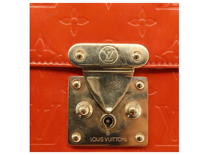 LOUIS VUITTON Borsa a Mano Spring Street Monogram Vernis Arancione M91025 Auth 158151 - vista 19