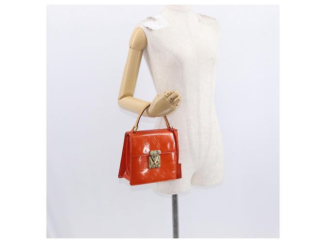 LOUIS VUITTON Borsa a Mano Spring Street Monogram Vernis Arancione M91025 Auth 158151 - vista 24