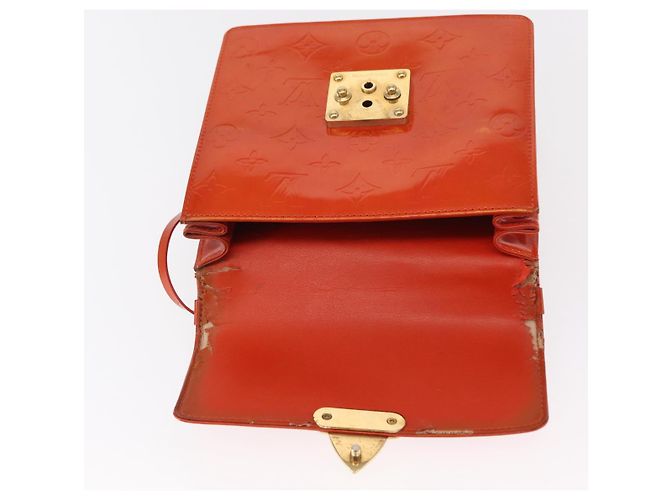 LOUIS VUITTON Borsa a Mano Spring Street Monogram Vernis Arancione M91025 Auth 158151 - vista 9