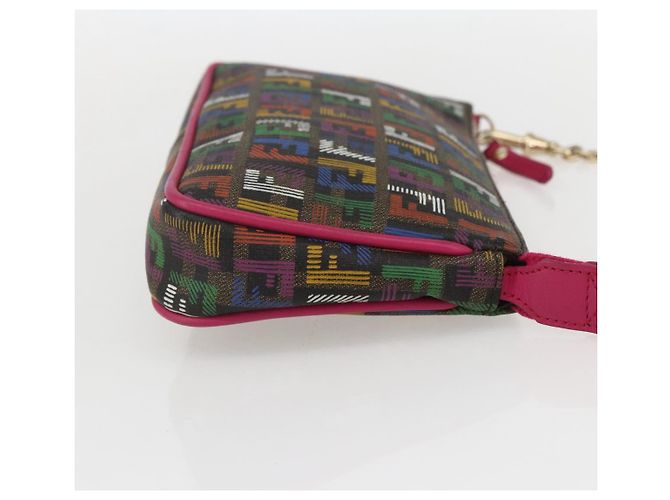 FENDI Zucchino Canvas Accessory Pouch Multicolor Gold Auth 159466V Multiple colors Golden - view 4