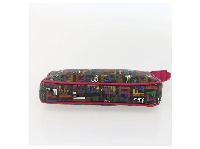 FENDI Zucchino Canvas Accessory Pouch Multicolor Gold Auth 159466V Multiple colors Golden - view 5