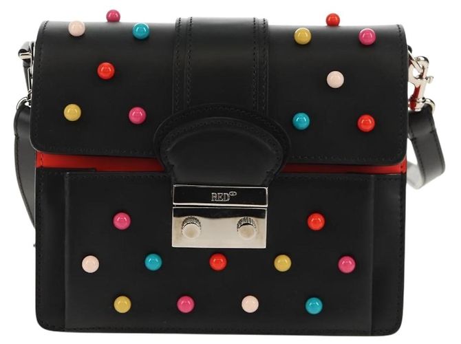 Borsa a Spalla in Pelle Nera Valentino Argento Auth bs32041V Nero - vista 13