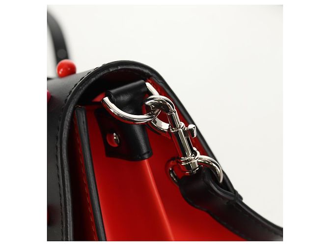 Borsa a Spalla in Pelle Nera Valentino Argento Auth bs32041V Nero - vista 9