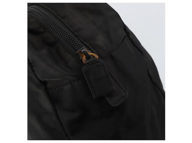 PRADA Borsa a mano in nylon nero argento Auth 158483 - vista 10