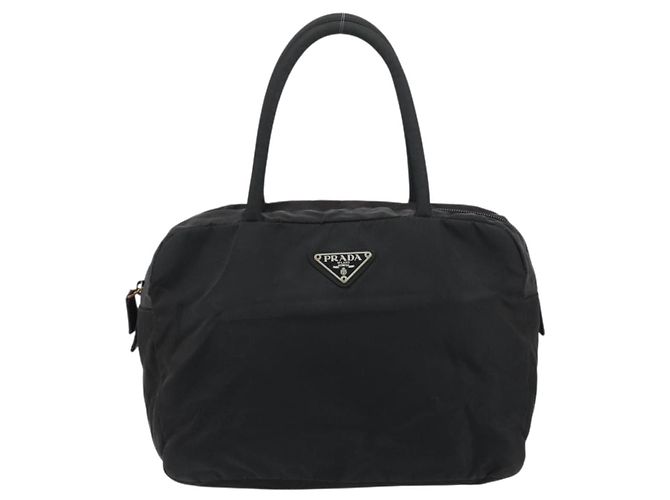 PRADA Borsa a mano in nylon nero argento Auth 158483 - vista 13