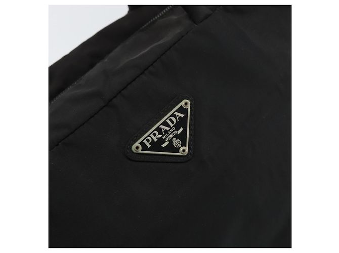 PRADA Borsa a mano in nylon nero argento Auth 158483 - vista 17