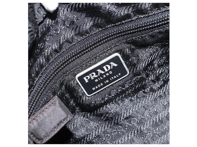 PRADA Borsa a mano in nylon nero argento Auth 158483 - vista 18