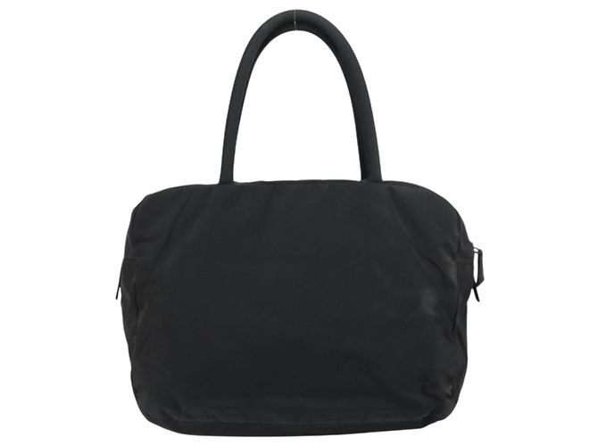 PRADA Borsa a mano in nylon nero argento Auth 158483 - vista 2