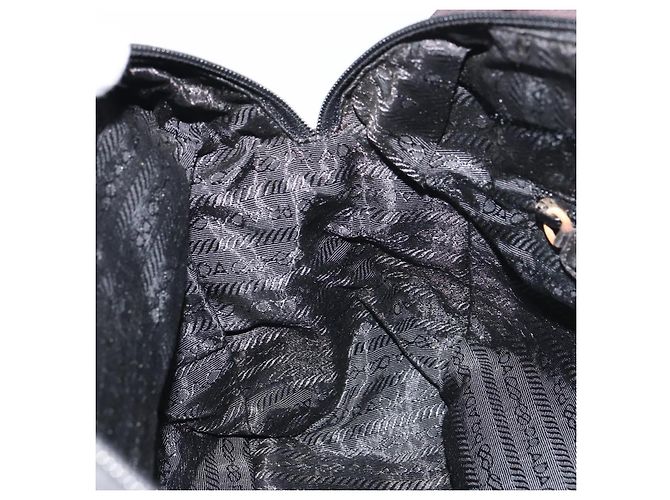 PRADA Borsa a mano in nylon nero argento Auth 158483 - vista 20