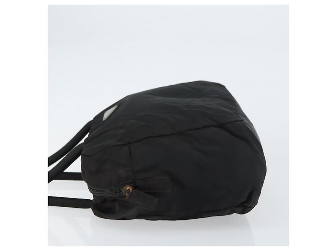 PRADA Borsa a mano in nylon nero argento Auth 158483 - vista 4