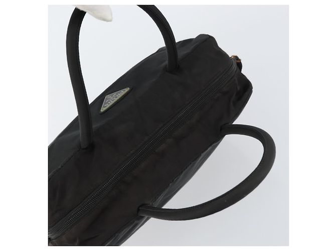 PRADA Borsa a mano in nylon nero argento Auth 158483 - vista 6