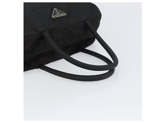 PRADA Borsa a mano in nylon nero argento Auth 158483 - vista 7