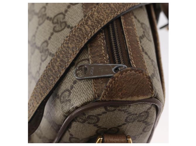 Gucci Borsa GG Supreme Web Sherry Line PVC Beige Oro 14 02 032 Auth 157751 D'oro - vista 16