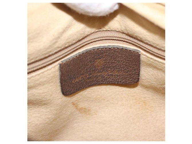 Gucci Borsa GG Supreme Web Sherry Line PVC Beige Oro 14 02 032 Auth 157751 D'oro - vista 17