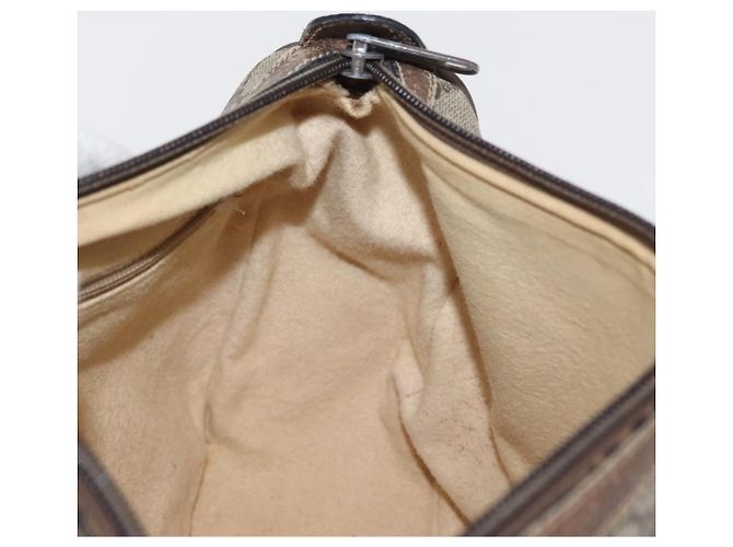 Gucci Borsa GG Supreme Web Sherry Line PVC Beige Oro 14 02 032 Auth 157751 D'oro - vista 19