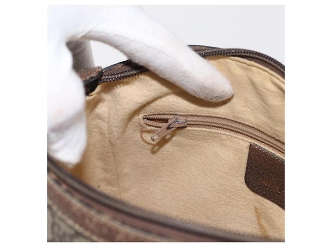 Gucci Borsa GG Supreme Web Sherry Line PVC Beige Oro 14 02 032 Auth 157751 D'oro - vista 21