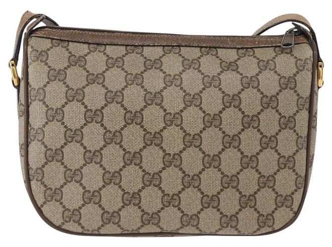 Gucci Borsa GG Supreme Web Sherry Line PVC Beige Oro 14 02 032 Auth 157751 D'oro - vista 3