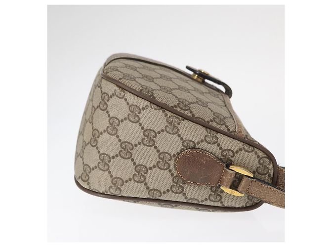 Gucci Borsa GG Supreme Web Sherry Line PVC Beige Oro 14 02 032 Auth 157751 D'oro - vista 4