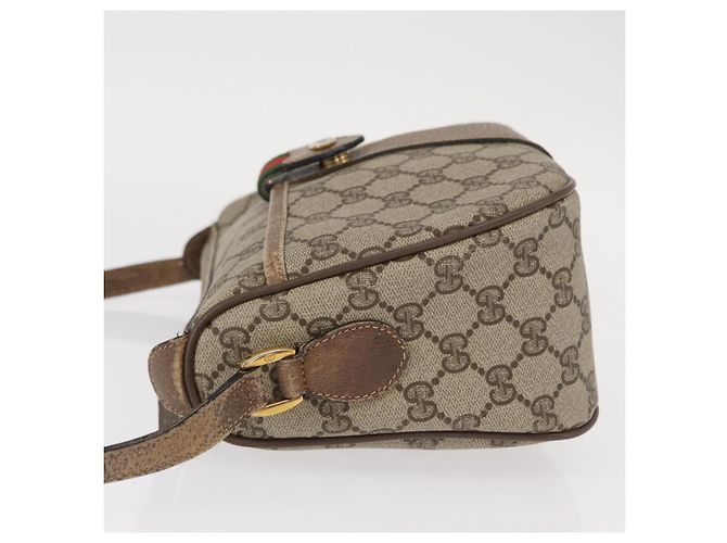 Gucci Borsa GG Supreme Web Sherry Line PVC Beige Oro 14 02 032 Auth 157751 D'oro - vista 5