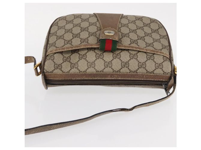 Gucci Borsa GG Supreme Web Sherry Line PVC Beige Oro 14 02 032 Auth 157751 D'oro - vista 6