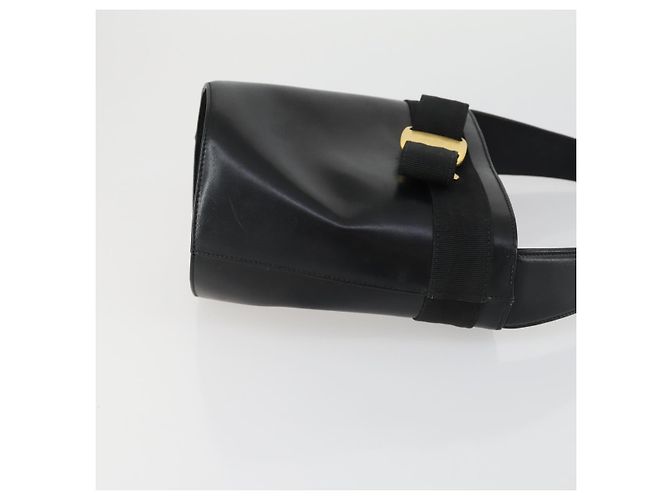 Borsa a mano in pelle Salvatore Ferragamo Gancini Vala 3 pezzi Nero Auth 157075 - vista 11