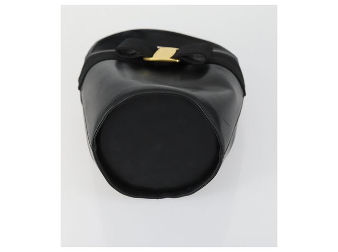 Borsa a mano in pelle Salvatore Ferragamo Gancini Vala 3 pezzi Nero Auth 157075 - vista 14