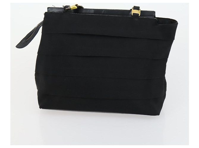 Borsa a mano in pelle Salvatore Ferragamo Gancini Vala 3 pezzi Nero Auth 157075 - vista 18
