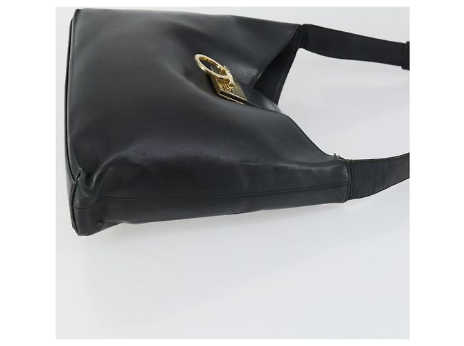 Borsa a mano in pelle Salvatore Ferragamo Gancini Vala 3 pezzi Nero Auth 157075 - vista 4