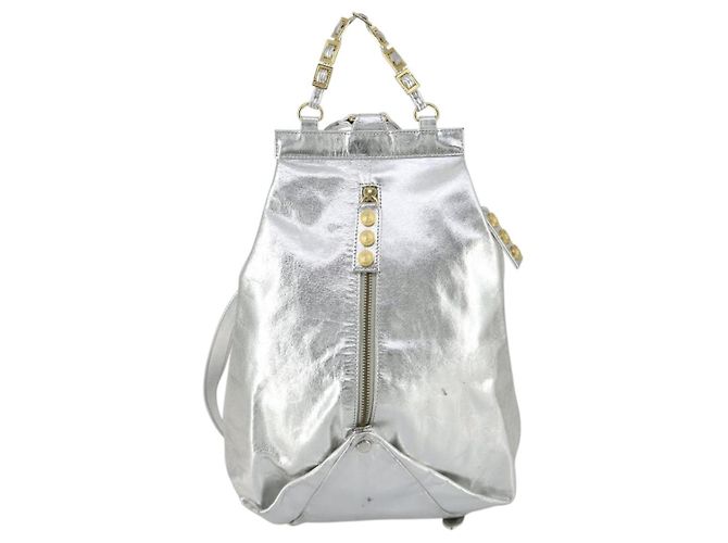 Zaino in pelle Gianni Versace Argento Oro Auth am9831 D'oro - vista 13