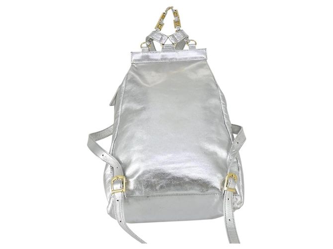 Zaino in pelle Gianni Versace Argento Oro Auth am9831 D'oro - vista 2