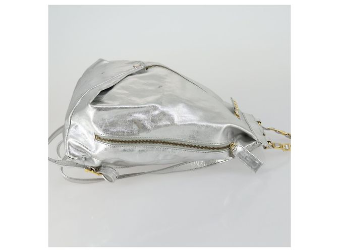 Zaino in pelle Gianni Versace Argento Oro Auth am9831 D'oro - vista 3