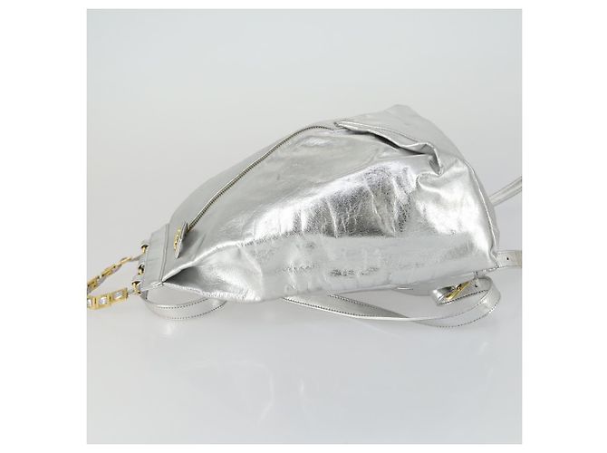 Zaino in pelle Gianni Versace Argento Oro Auth am9831 D'oro - vista 4