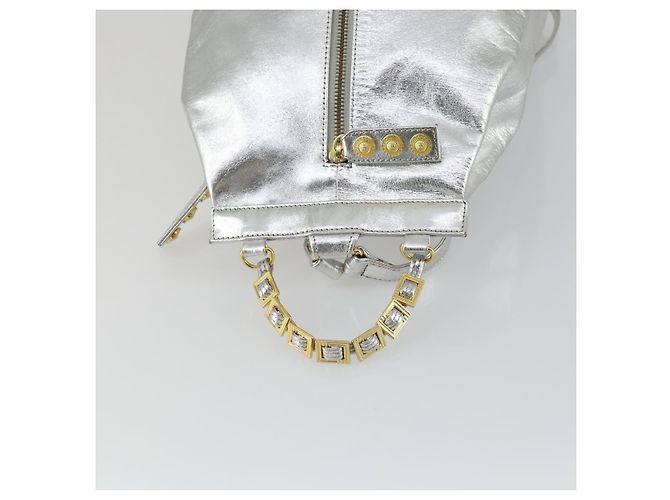 Zaino in pelle Gianni Versace Argento Oro Auth am9831 D'oro - vista 6
