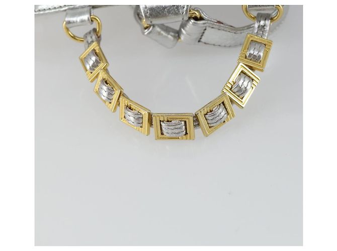 Zaino in pelle Gianni Versace Argento Oro Auth am9831 D'oro - vista 7