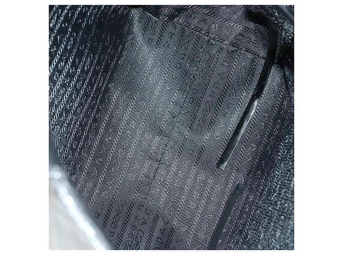 Borsa a Spalla PRADA Nylon Smaltato 2 Set Nero Auth ar13916 - vista 9