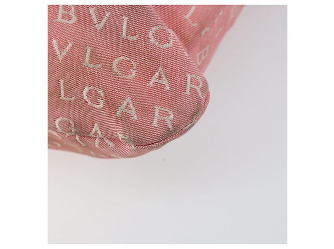 Bulgari Borsa Tote BVLGARI Logo Mania in tela rosa argento Auth 158388 - vista 14