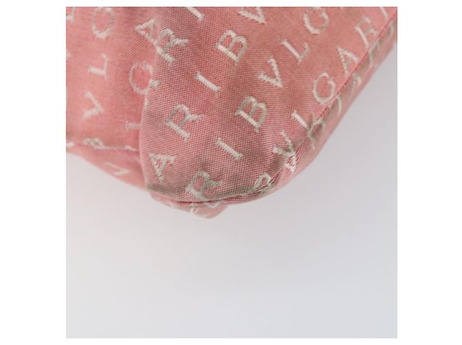 Bulgari Borsa Tote BVLGARI Logo Mania in tela rosa argento Auth 158388 - vista 15