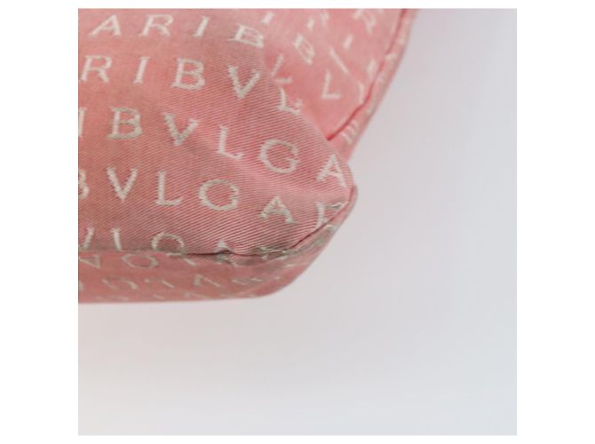 Bulgari Borsa Tote BVLGARI Logo Mania in tela rosa argento Auth 158388 - vista 16