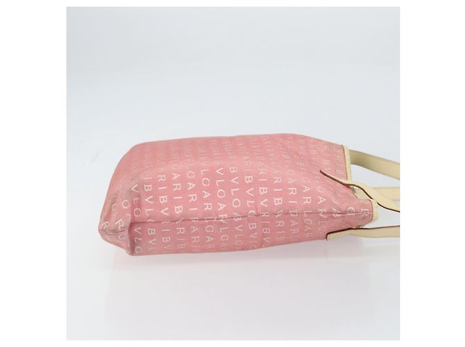 Bulgari Borsa Tote BVLGARI Logo Mania in tela rosa argento Auth 158388 - vista 3